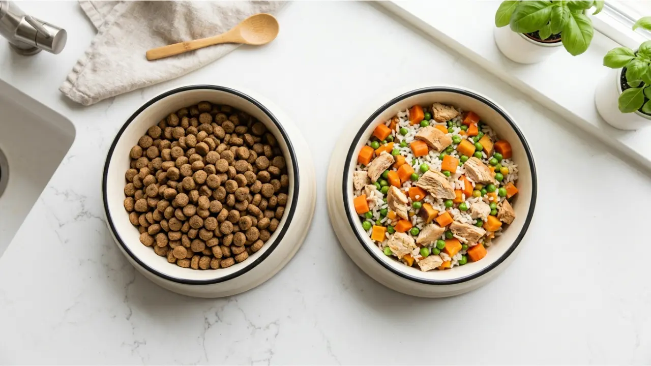 Kibble versus fresh dog food comparison